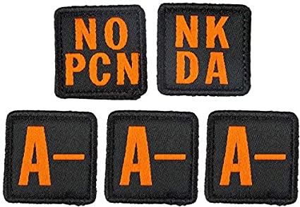 5.11 - BLOOD TYPE PATCH KIT A NEGATIVE-MULTI-CSI Tactical